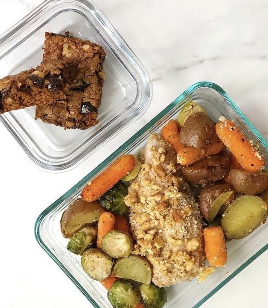 Sheet Pan Walnut Crusted Chicken and Veggies & Sheet Pan Chocolate Chip Walnut Cookies