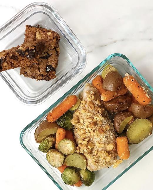 Sheet Pan Walnut Crusted Chicken and Veggies & Sheet Pan Chocolate Chip Walnut Cookies