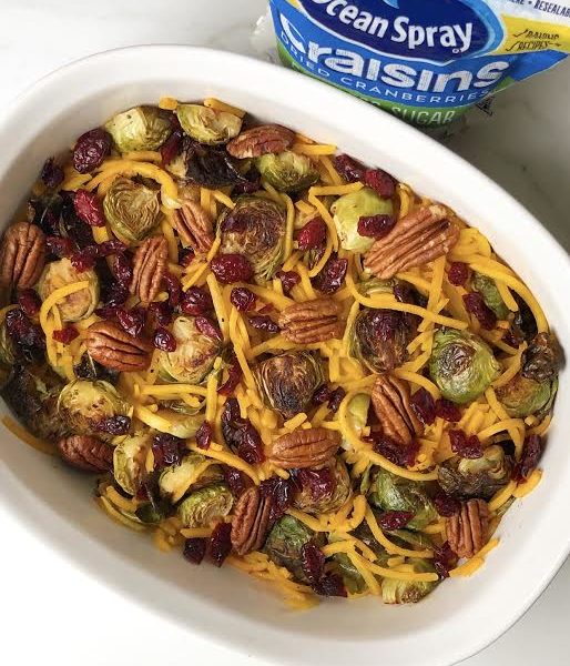 Maple Butternut Squash Noodles with Cranberries & Brussel Sprouts