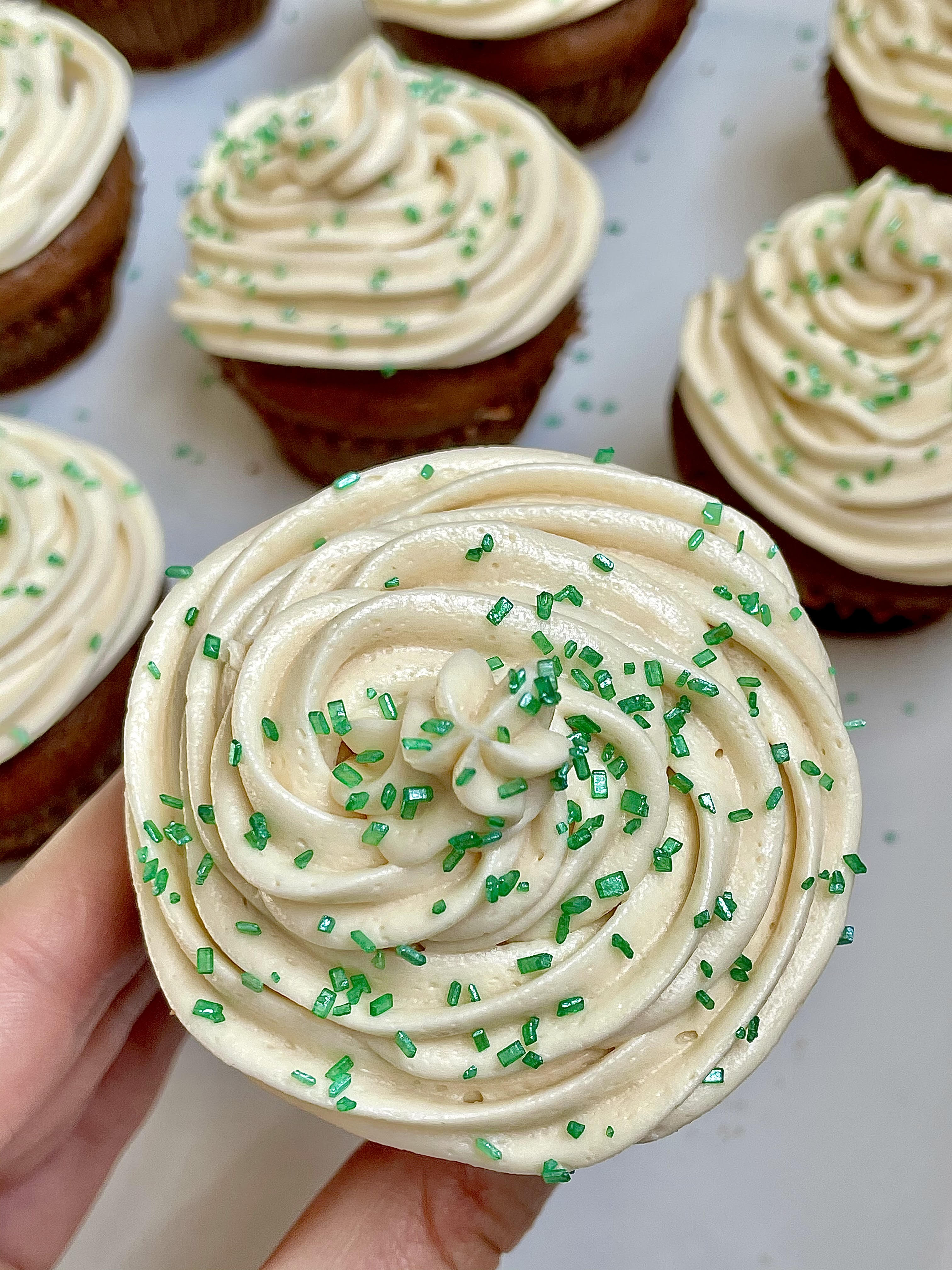 Guinness Cupcakes with Baileys Frosting